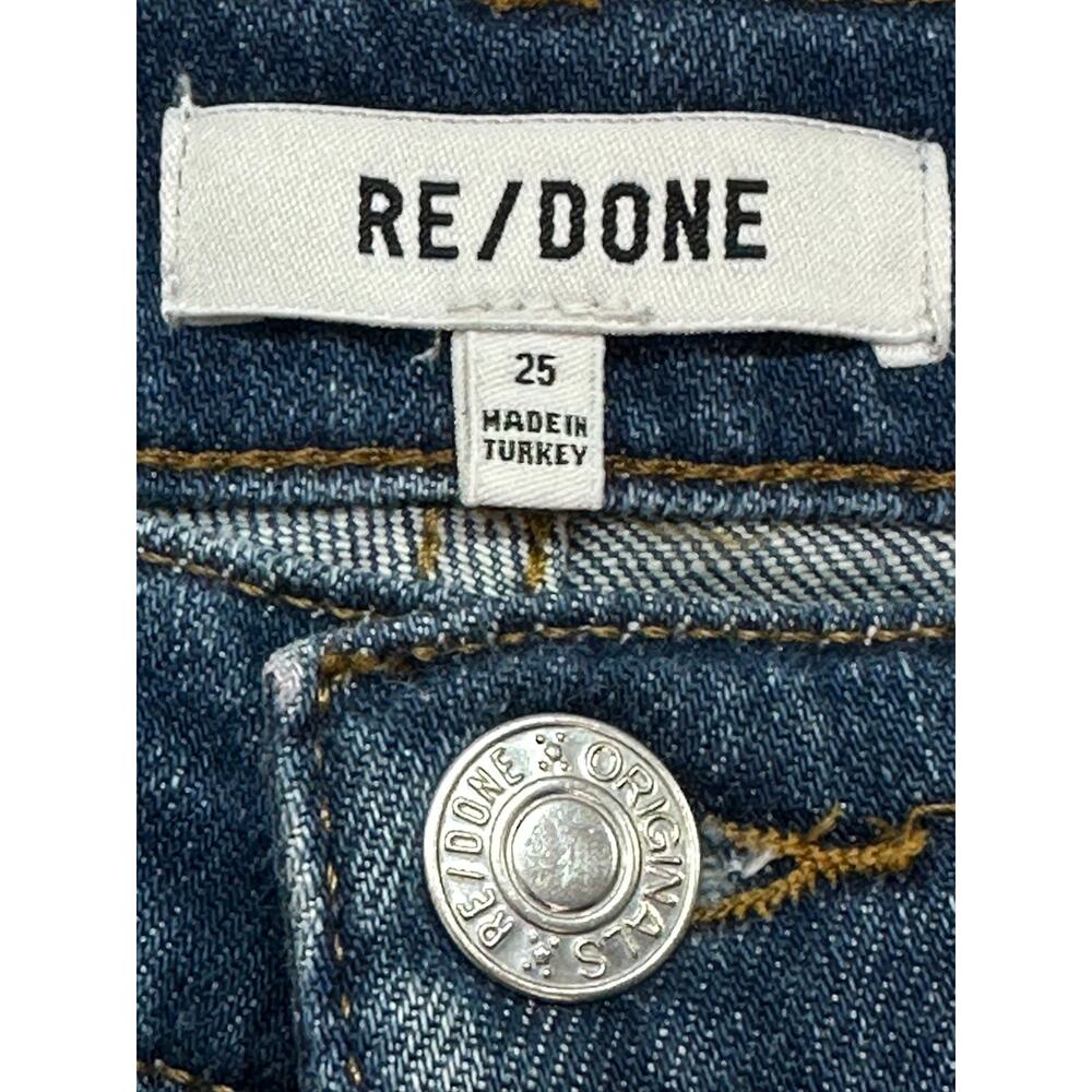 RE/DONE 90s High Rise Ankle Crop Jeans Medium Wash Interior Pocket Size 25 - Picture 5 of 13